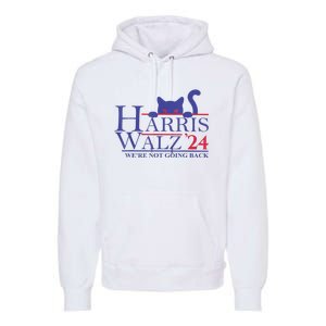 Were Not Going Back Funny Cat Lady Harris Waltz 2024 Gift Premium Hoodie