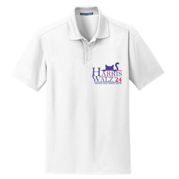 Were Not Going Back Funny Cat Lady Harris Waltz 2024 Gift Dry Zone Grid Polo