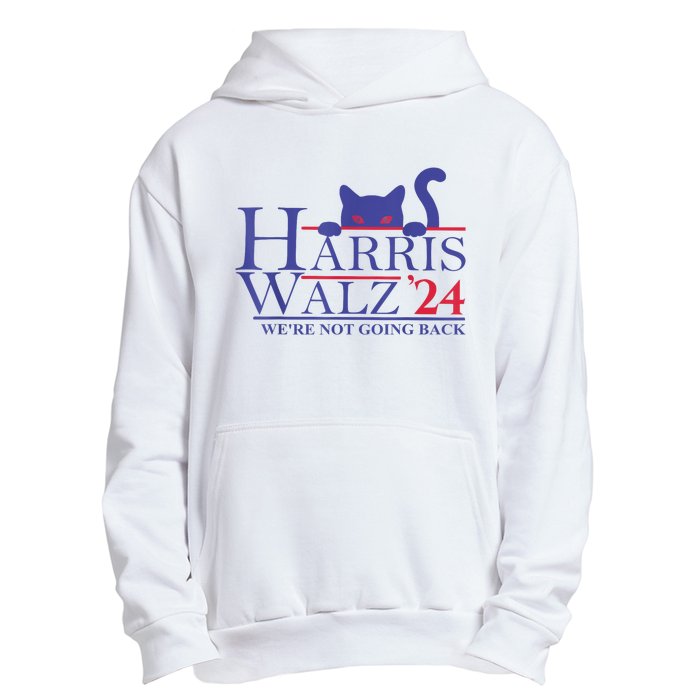 Were Not Going Back Funny Cat Lady Harris Waltz 2024 Gift Urban Pullover Hoodie