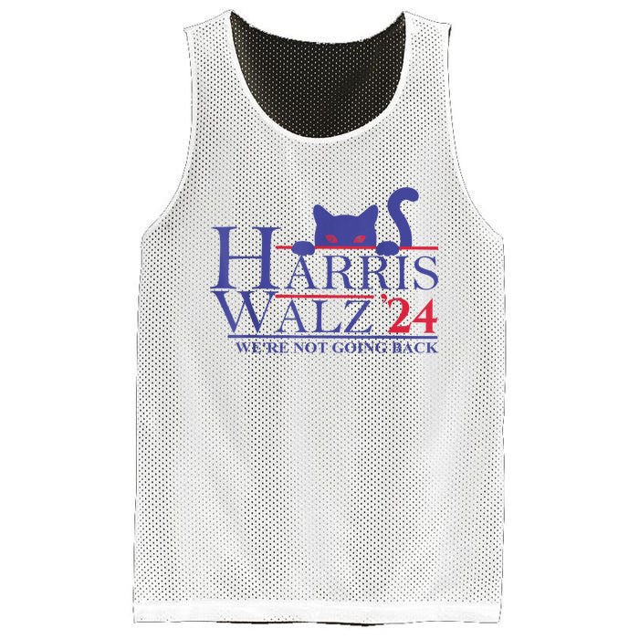 Were Not Going Back Funny Cat Lady Harris Waltz 2024 Gift Mesh Reversible Basketball Jersey Tank