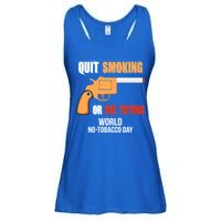 World Nogreat Gifttobacco Day Quit Smoking Or Die Trying Gun Gift Ladies Essential Flowy Tank