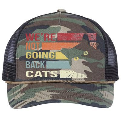 WeRe Not Going Back Cats Funny Cat 2024 Gift Retro Rope Trucker Hat Cap