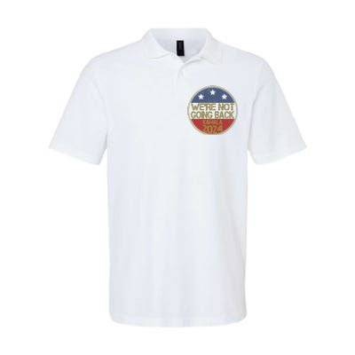 Were Not Going Back Kamala Harris 2024 Campaign Softstyle Adult Sport Polo