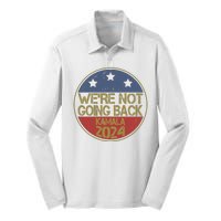 Were Not Going Back Kamala Harris 2024 Campaign Silk Touch Performance Long Sleeve Polo