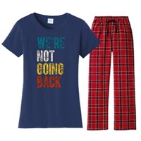 Were Not Going Back Kamala Harris 2024 Election Vintage Women's Flannel Pajama Set