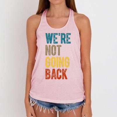 Were Not Going Back Kamala Harris 2024 Election Vintage Women's Knotted Racerback Tank