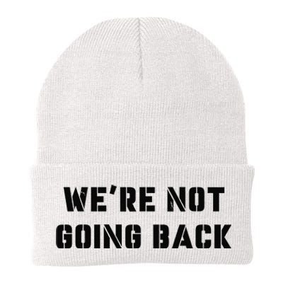 WeRe Not Going Back Slogan Vintage Distressed Voting Kamala Knit Cap Winter Beanie