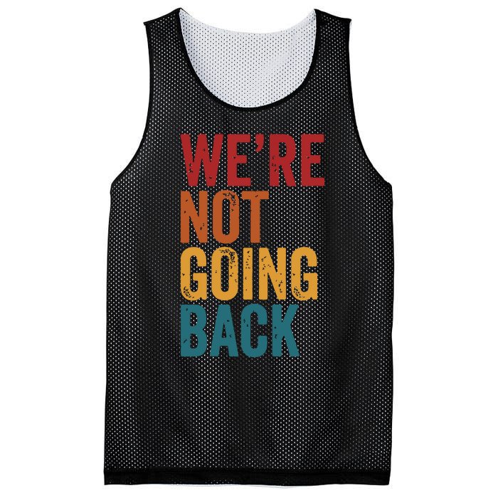 Were Not Going Back Slogan Vintage Distressed Mesh Reversible Basketball Jersey Tank