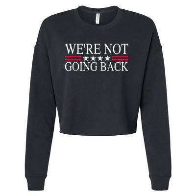 WeRe Not Going Back U.S Flag Cropped Pullover Crew