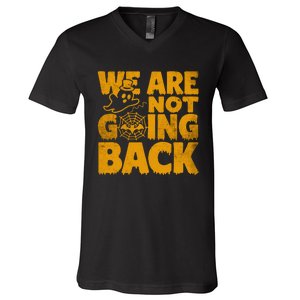 WeRe Not Going Back Vote Kamala Harris 2024 Halloween Ghost V-Neck T-Shirt