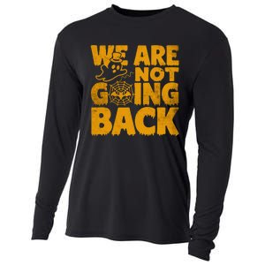 WeRe Not Going Back Vote Kamala Harris 2024 Halloween Ghost Cooling Performance Long Sleeve Crew