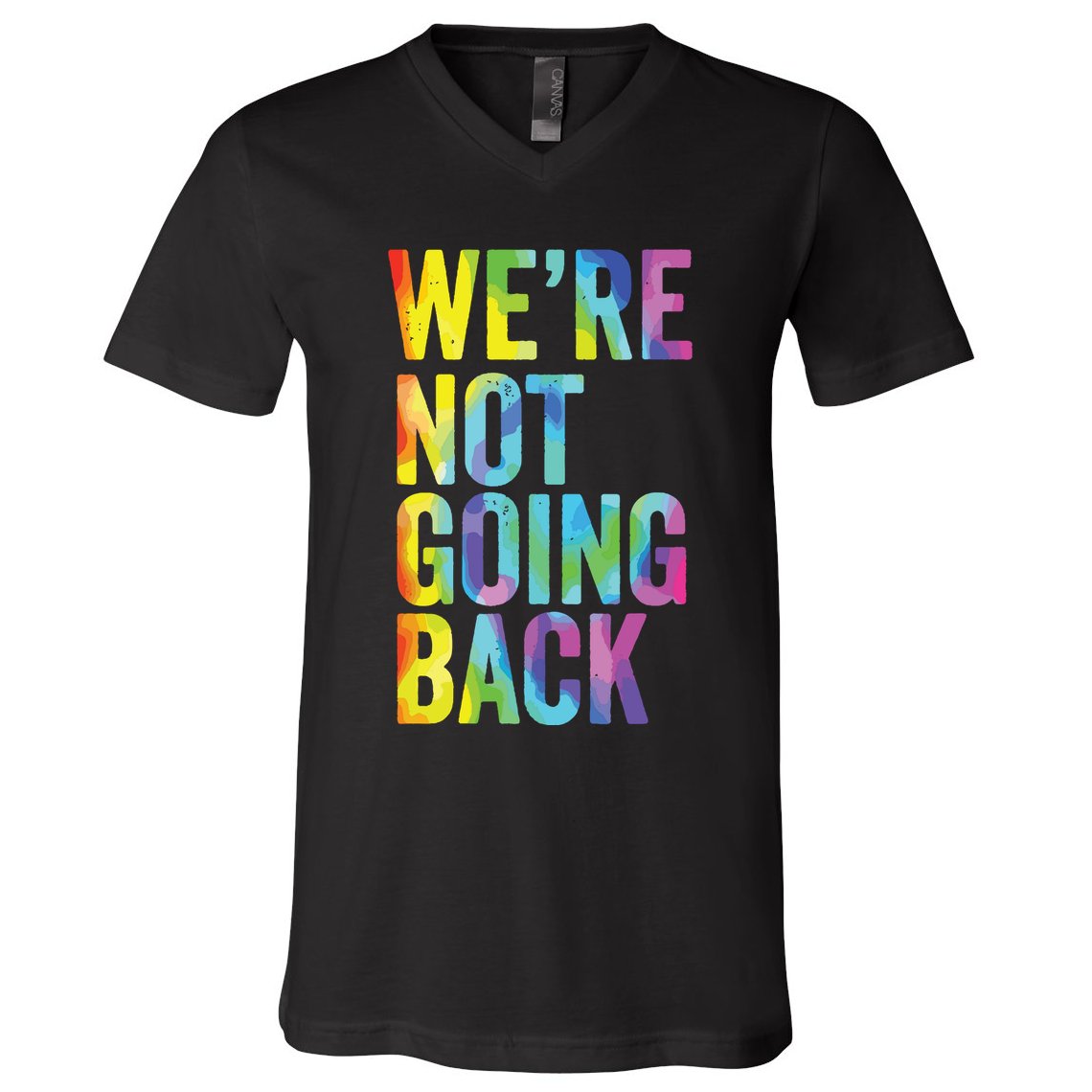 Were Not Going Back Slogan Vintage Distressed Election Vote V-Neck T-Shirt