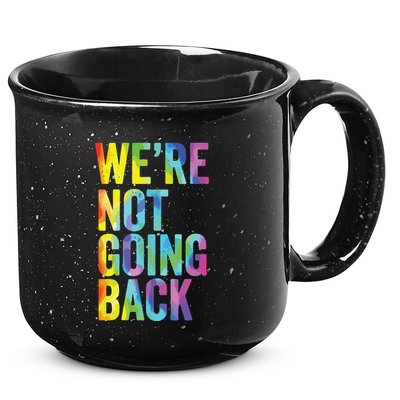 Were Not Going Back Slogan Vintage Distressed Election Vote 15oz Campfire Ceramic Mug