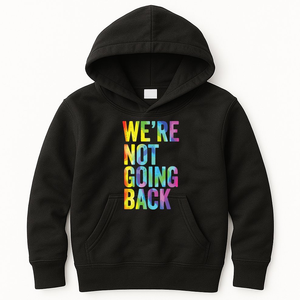 Were Not Going Back Slogan Vintage Distressed Election Vote Kids Hoodie