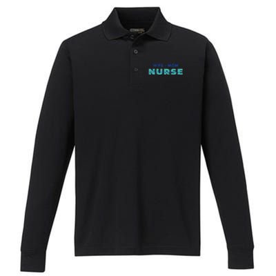 Wifemom Nurse Gift Performance Long Sleeve Polo