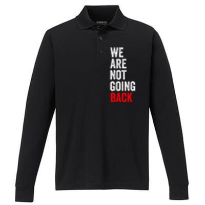 WeRe Not Going Back Performance Long Sleeve Polo