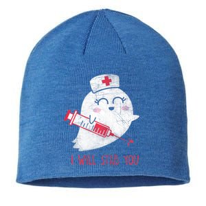 Wo Nurse Ghost I Will Stab You Gift Funny Halloween Cute Gift Sustainable Beanie