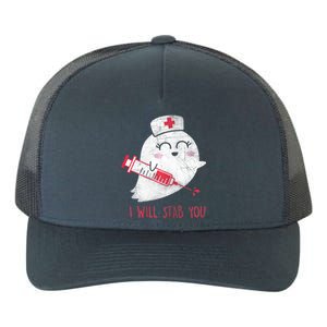 Wo Nurse Ghost I Will Stab You Gift Funny Halloween Cute Gift Yupoong Adult 5-Panel Trucker Hat