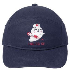 Wo Nurse Ghost I Will Stab You Gift Funny Halloween Cute Gift 7-Panel Snapback Hat