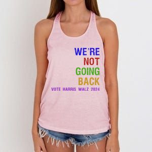 WeRe Not Going Back Vote Harris Walz 2024 Election Women's Knotted Racerback Tank