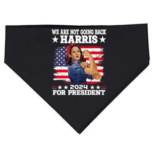 WeRe Not Going Back Vote For 2024 President Kamala Harris USA-Made Doggie Bandana