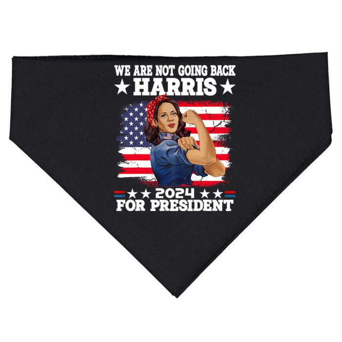 WeRe Not Going Back Vote For 2024 President Kamala Harris USA-Made Doggie Bandana