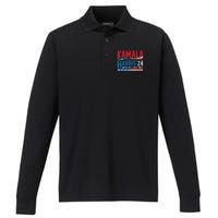 WeRe Not Going Back Vote For 2024 President Kamala Harris Performance Long Sleeve Polo