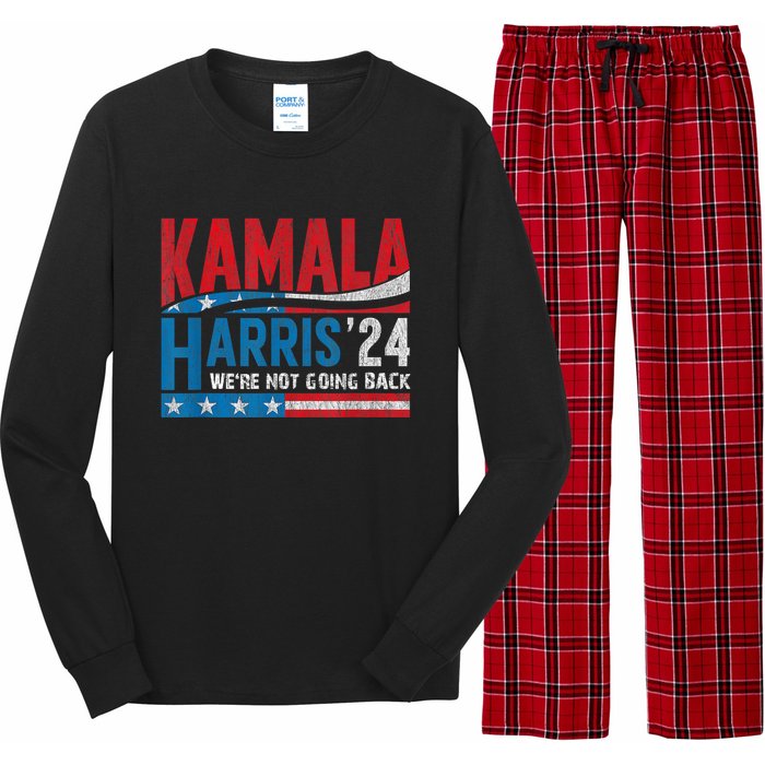 WeRe Not Going Back Vote For 2024 President Kamala Harris Long Sleeve Pajama Set