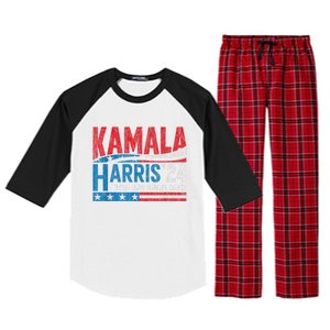 WeRe Not Going Back Vote For 2024 President Kamala Harris Raglan Sleeve Pajama Set