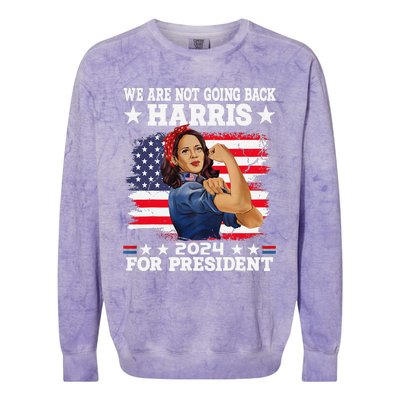 WeRe Not Going Back Vote For 2024 President Kamalaharris Gift Colorblast Crewneck Sweatshirt