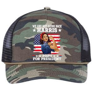 WeRe Not Going Back Vote For 2024 President Kamalaharris Gift Retro Rope Trucker Hat Cap