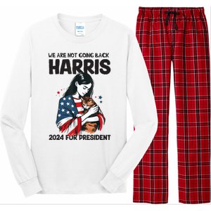 Were Not Going Back Vote For 2024 President Kamalaharris Long Sleeve Pajama Set