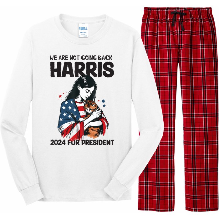 Were Not Going Back Vote For 2024 President Kamalaharris Long Sleeve Pajama Set