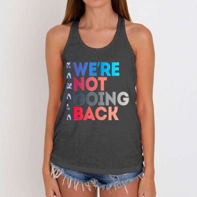 Were Not Going Back Feminist 2024 Women's Knotted Racerback Tank