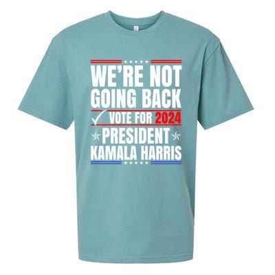 WeRe Not Going Back Vote For 2024 President Kamalaharris Gift Sueded Cloud Jersey T-Shirt