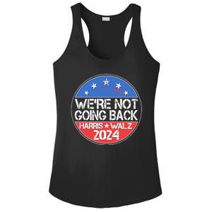 Were Not Going Back Kamala Harris Tim Walz 2024 Emblem Ladies PosiCharge Competitor Racerback Tank