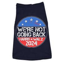 Were Not Going Back Kamala Harris Tim Walz 2024 Emblem Doggie Tank