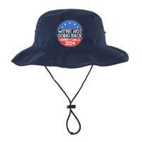 Were Not Going Back Kamala Harris Tim Walz 2024 Emblem Legacy Cool Fit Booney Bucket Hat