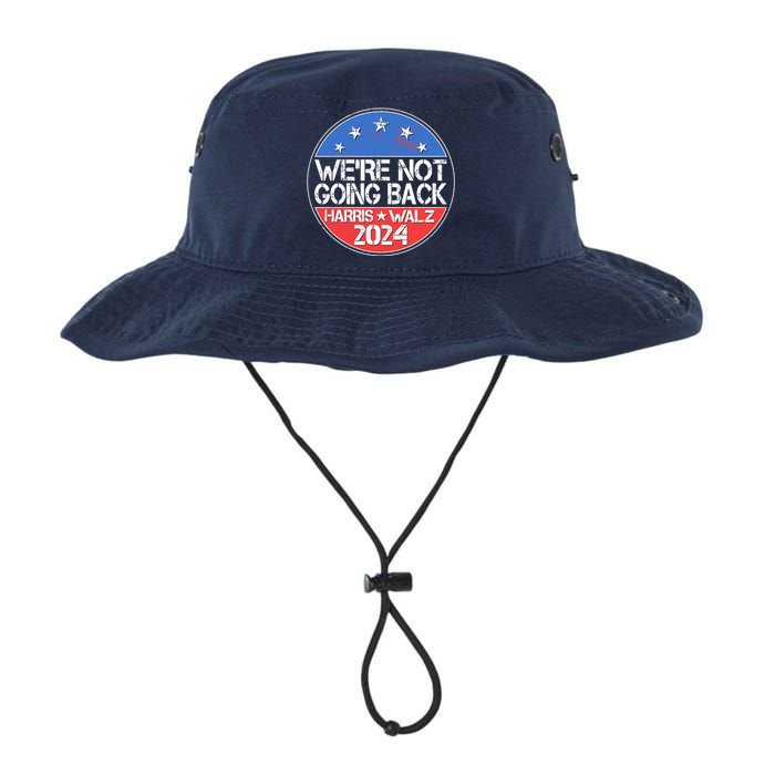 Were Not Going Back Kamala Harris Tim Walz 2024 Emblem Legacy Cool Fit Booney Bucket Hat