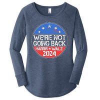 Were Not Going Back Kamala Harris Tim Walz 2024 Emblem Women's Perfect Tri Tunic Long Sleeve Shirt