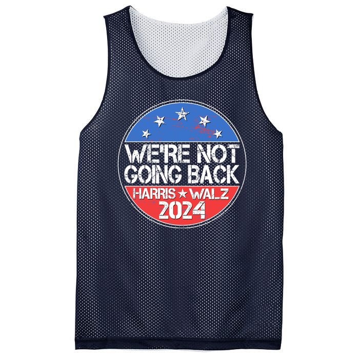 Were Not Going Back Kamala Harris Tim Walz 2024 Emblem Mesh Reversible Basketball Jersey Tank