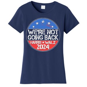 Were Not Going Back Kamala Harris Tim Walz 2024 Emblem Women's T-Shirt