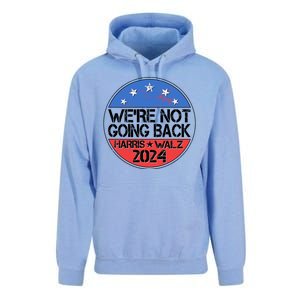 Were Not Going Back Kamala Harris Tim Walz 2024 Emblem Unisex Surf Hoodie