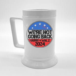 Were Not Going Back Kamala Harris Tim Walz 2024 Emblem Beer Stein