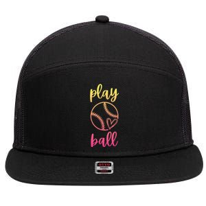 Women N Girls Softball Play Ball Tie Dye Softball 7 Panel Mesh Trucker Snapback Hat