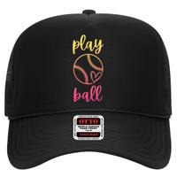 Women N Girls Softball Play Ball Tie Dye Softball High Crown Mesh Back Trucker Hat