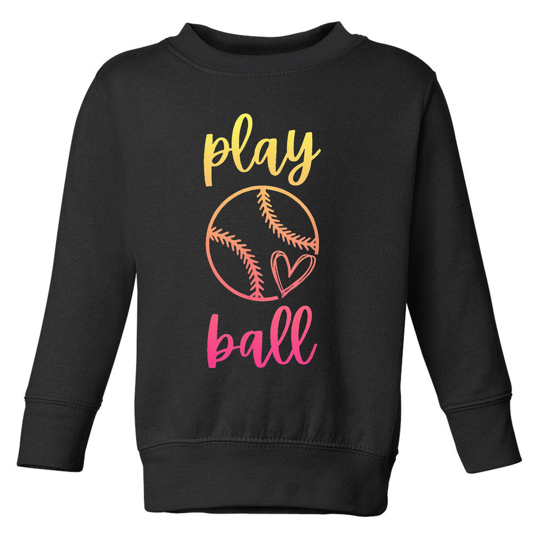 Women N Girls Softball Play Ball Tie Dye Softball Toddler Sweatshirt