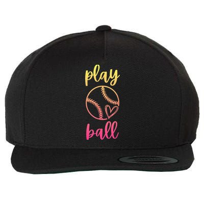 Women N Girls Softball Play Ball Tie Dye Softball Wool Snapback Cap