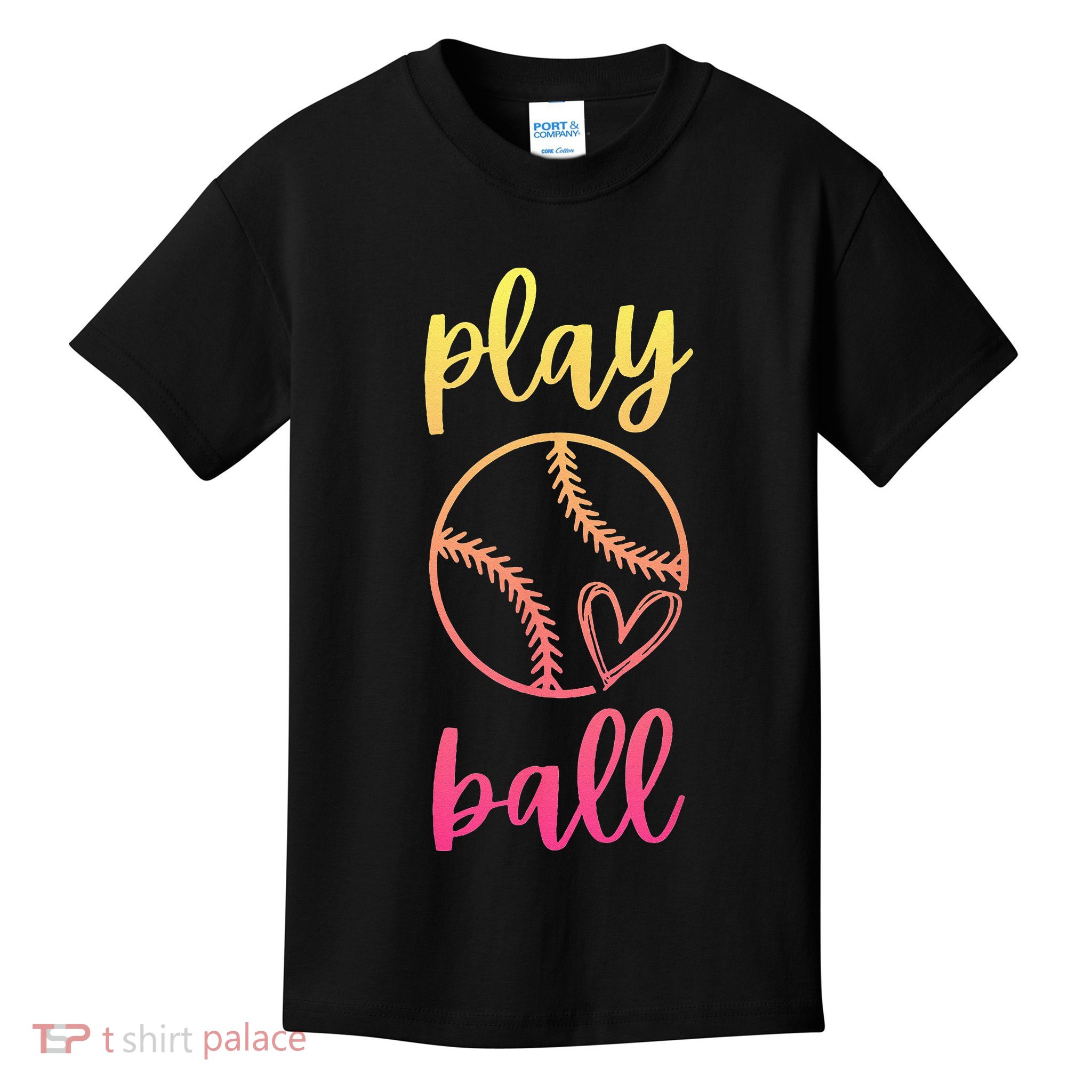 Women N Girls Softball Play Ball Tie Dye Softball Kids T-Shirt