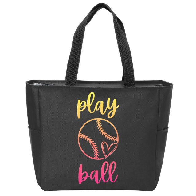 Women N Girls Softball Play Ball Tie Dye Softball Zip Tote Bag
